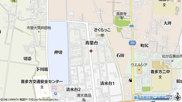 〒966-0091 福島県喜多方市青葉台の地図