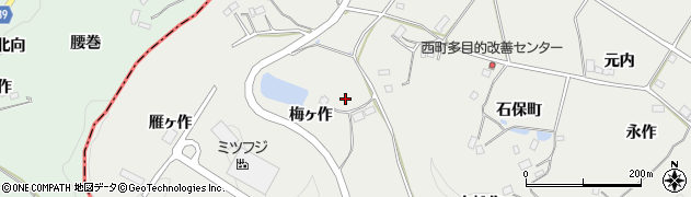 福島県川俣町（伊達郡）鶴沢（梅ヶ作）周辺の地図