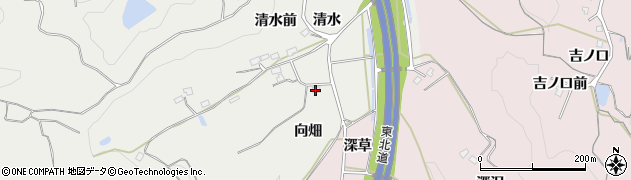 福島県福島市松川町関谷向畑周辺の地図