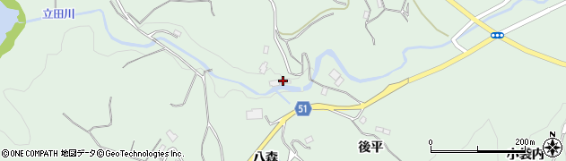 福島県福島市立子山河原田周辺の地図