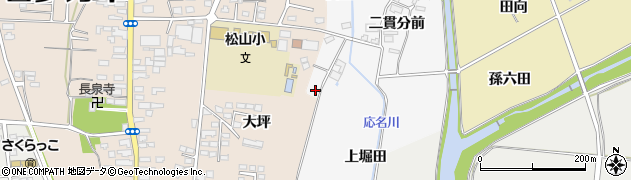 福島県喜多方市松山町鳥見山上堀田周辺の地図
