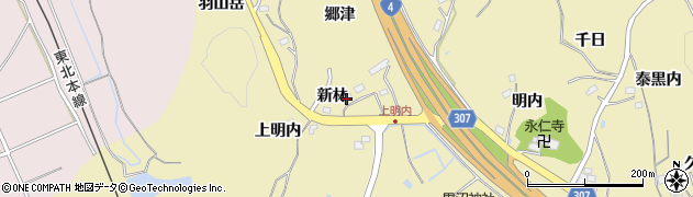 福島県福島市松川町金沢新林周辺の地図