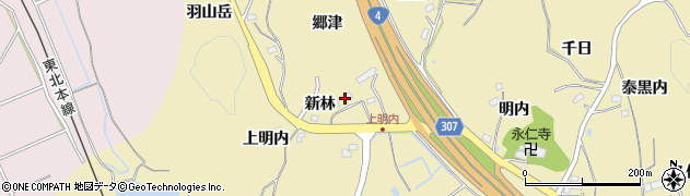 福島県福島市松川町金沢上明内周辺の地図