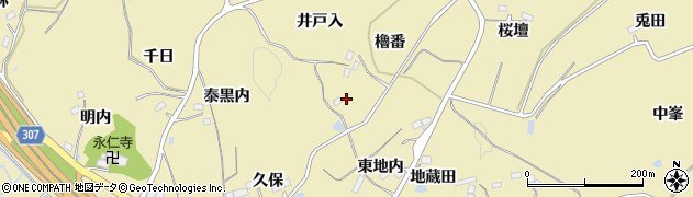 福島県福島市松川町金沢櫓番周辺の地図