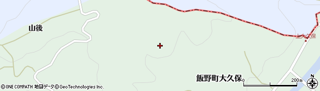 福島県福島市飯野町大久保（赤岩山）周辺の地図
