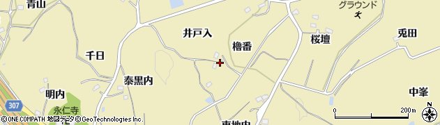 福島県福島市松川町金沢井戸入周辺の地図
