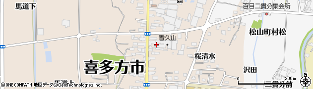 福島県喜多方市松山町村松周辺の地図