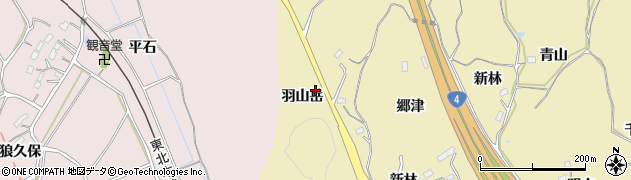 福島県福島市松川町金沢（羽山岳）周辺の地図