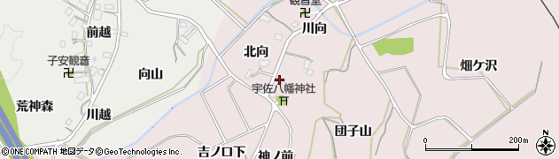 福島県福島市松川町浅川団子山周辺の地図
