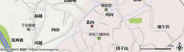 福島県福島市松川町浅川（北向）周辺の地図