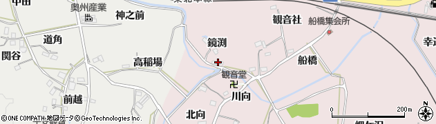 福島県福島市松川町浅川（鏡渕）周辺の地図