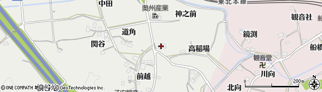 福島県福島市松川町関谷（高稲場）周辺の地図