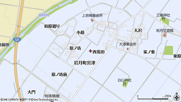 〒966-0002 福島県喜多方市岩月町宮津の地図
