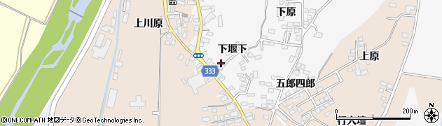 福島県喜多方市松山町鳥見山（下堰下）周辺の地図