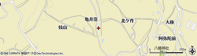 福島県福島市松川町金沢亀井窪周辺の地図