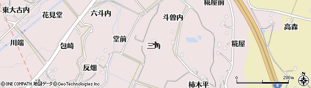 福島県福島市松川町浅川三角周辺の地図