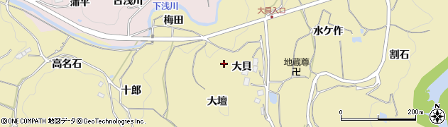 福島県福島市松川町金沢（大貝）周辺の地図