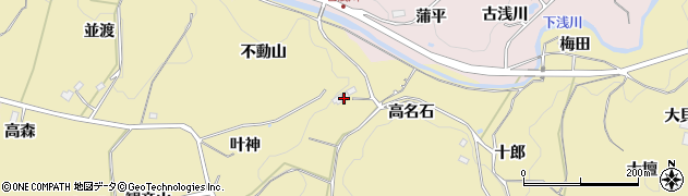 福島県福島市松川町金沢（不動山）周辺の地図