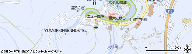 福島県福島市土湯温泉町（上ノ町）周辺の地図