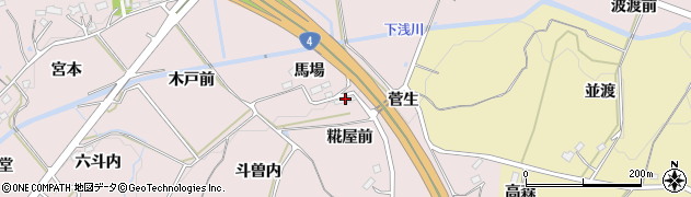 福島県福島市松川町浅川馬場周辺の地図