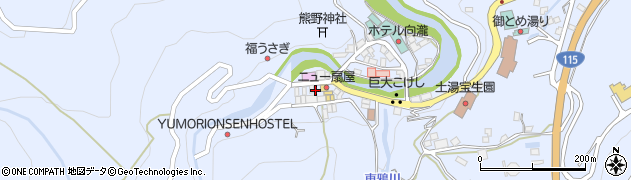 福島県福島市土湯温泉町（下ノ町）周辺の地図