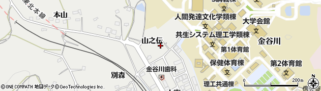 福島県福島市松川町関谷山之伝周辺の地図