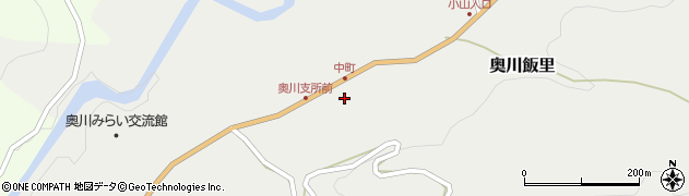 福島県西会津町（耶麻郡）奥川大字飯里（中島）周辺の地図