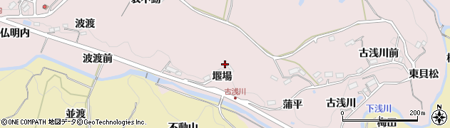 福島県福島市松川町浅川堰場周辺の地図