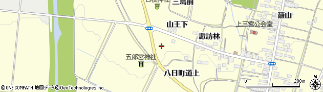 福島県喜多方市上三宮町上三宮（品在家）周辺の地図