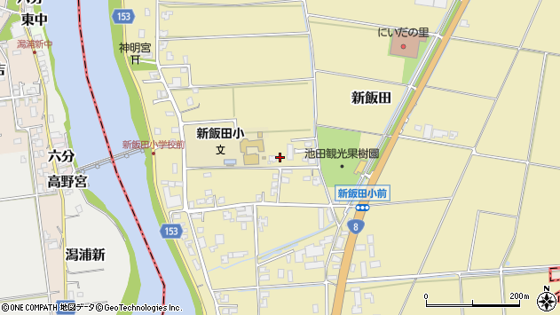 〒950-1455 新潟県新潟市南区新飯田の地図