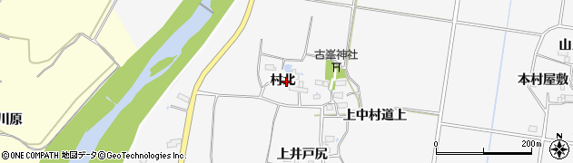 福島県喜多方市松山町鳥見山村北周辺の地図