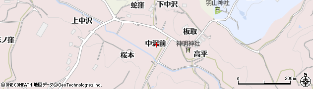 福島県福島市松川町浅川中沢前周辺の地図