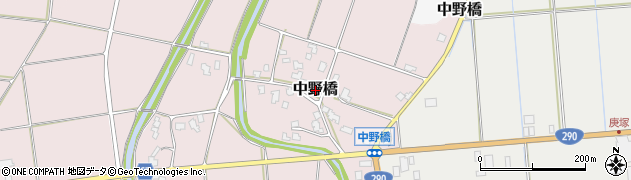 新潟県五泉市中野橋周辺の地図
