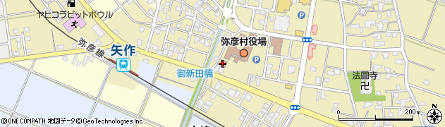 弥彦村　役場出納室周辺の地図