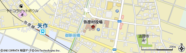 弥彦村役場周辺の地図