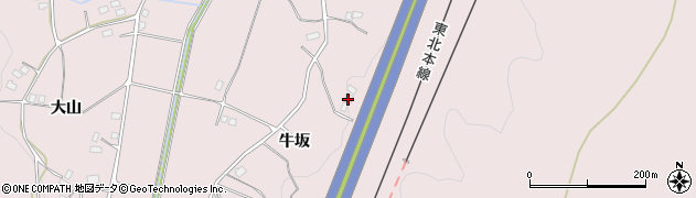 福島県福島市平石牛坂周辺の地図