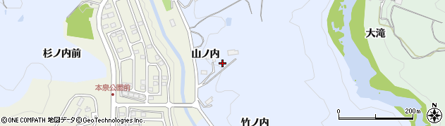福島県福島市田沢山ノ内周辺の地図