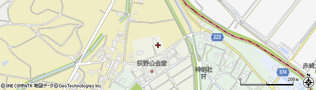新潟県弥彦村（西蒲原郡）荻野周辺の地図