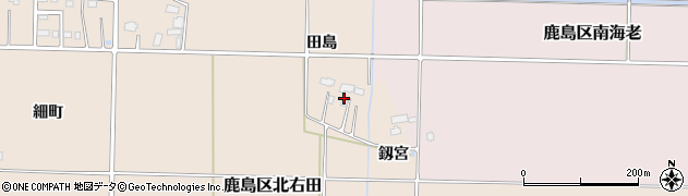 福島県南相馬市鹿島区北右田田島周辺の地図