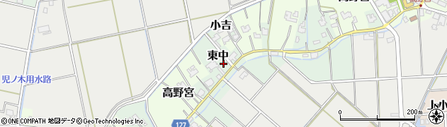 新潟県新潟市西蒲区東中周辺の地図
