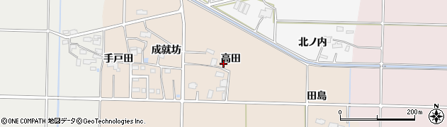 福島県南相馬市鹿島区北右田（高田）周辺の地図