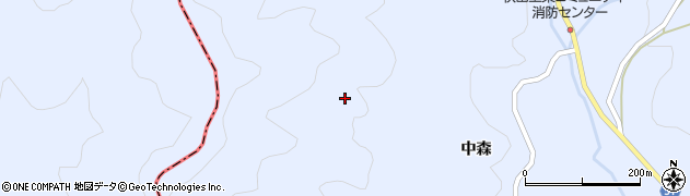 福島県川俣町（伊達郡）秋山（中森山）周辺の地図