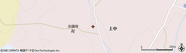 福島県喜多方市岩月町入田付甘蕨道上周辺の地図