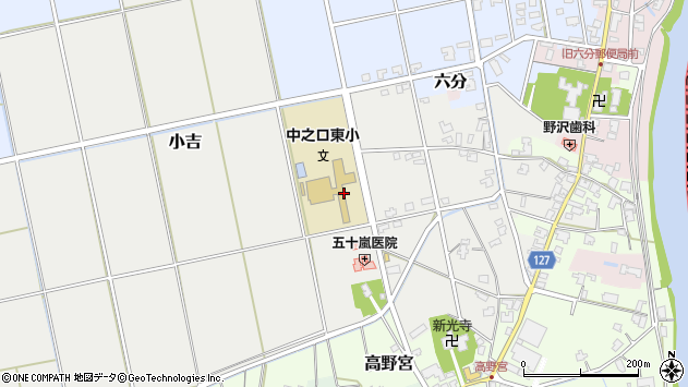 〒950-1325 新潟県新潟市西蒲区小吉の地図