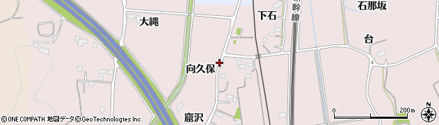 福島県福島市平石向久保周辺の地図