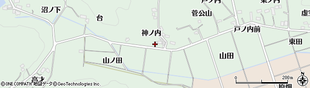 福島県福島市山田（神ノ内）周辺の地図