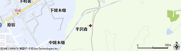 福島県福島市上鳥渡（半沢森）周辺の地図