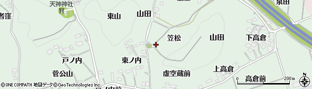 福島県福島市山田笠松周辺の地図