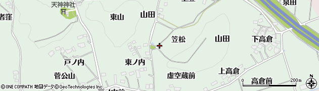 福島県福島市山田（笠松）周辺の地図