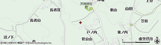福島県福島市山田（戸ノ内）周辺の地図